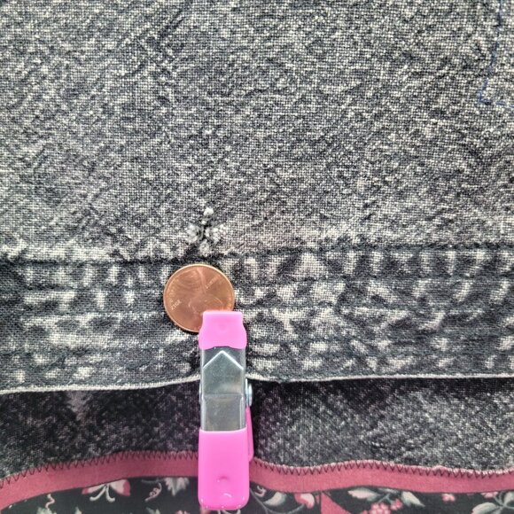 Vintage Presto Denim Jacket With Floral Quilt Patchwork Medium - Picture 6 of 9